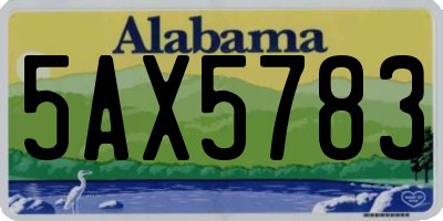AL license plate 5AX5783