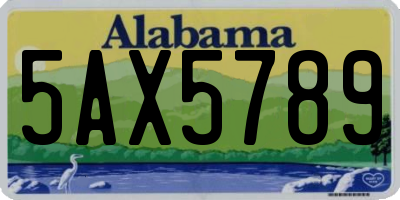 AL license plate 5AX5789