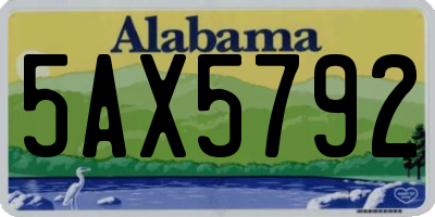 AL license plate 5AX5792