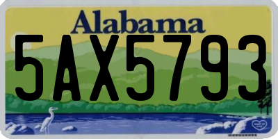 AL license plate 5AX5793