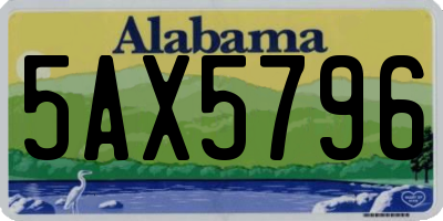 AL license plate 5AX5796
