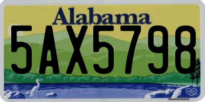 AL license plate 5AX5798