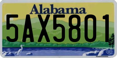 AL license plate 5AX5801