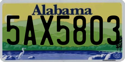 AL license plate 5AX5803