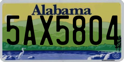AL license plate 5AX5804