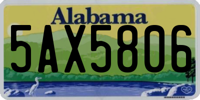 AL license plate 5AX5806