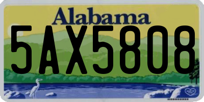 AL license plate 5AX5808