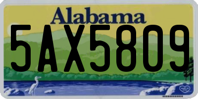 AL license plate 5AX5809
