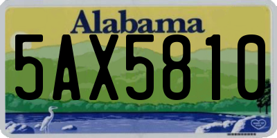 AL license plate 5AX5810