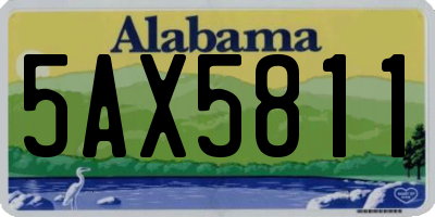 AL license plate 5AX5811