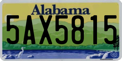 AL license plate 5AX5815