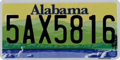 AL license plate 5AX5816