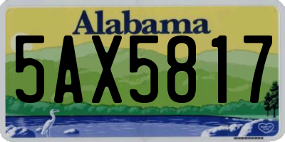 AL license plate 5AX5817