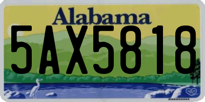 AL license plate 5AX5818