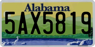 AL license plate 5AX5819