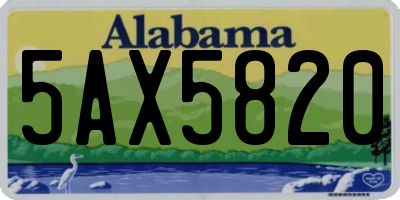 AL license plate 5AX5820
