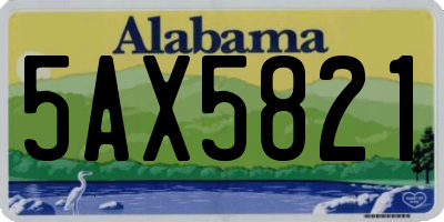 AL license plate 5AX5821