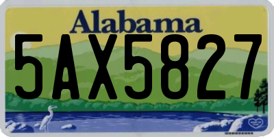 AL license plate 5AX5827