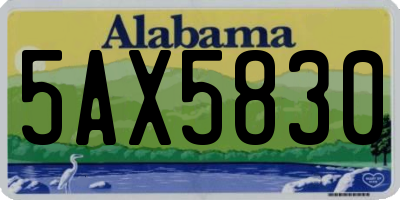 AL license plate 5AX5830