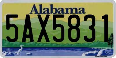AL license plate 5AX5831