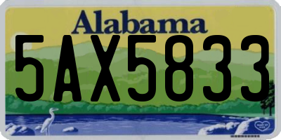 AL license plate 5AX5833