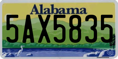 AL license plate 5AX5835