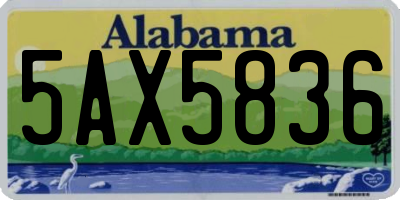 AL license plate 5AX5836