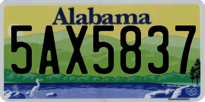 AL license plate 5AX5837