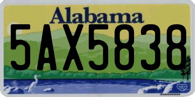 AL license plate 5AX5838