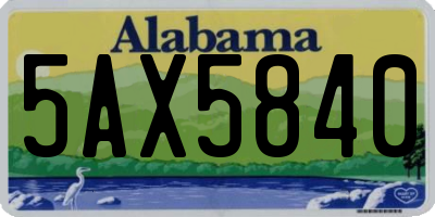 AL license plate 5AX5840