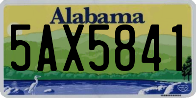 AL license plate 5AX5841