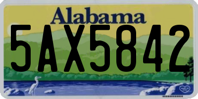AL license plate 5AX5842