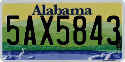 AL license plate 5AX5843