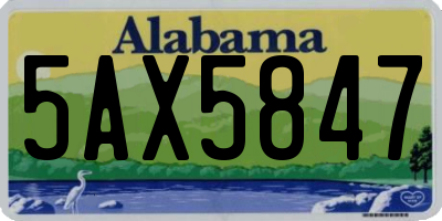 AL license plate 5AX5847
