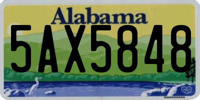 AL license plate 5AX5848