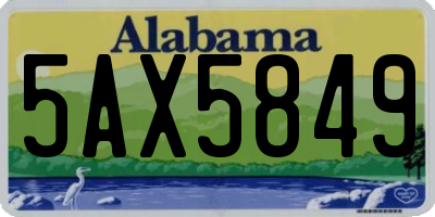 AL license plate 5AX5849