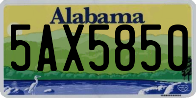 AL license plate 5AX5850