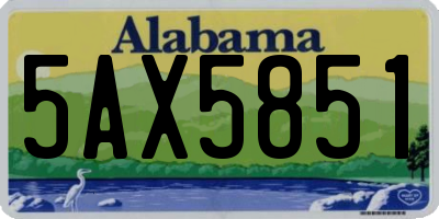 AL license plate 5AX5851