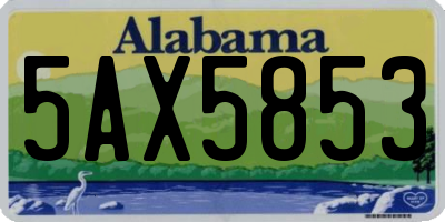 AL license plate 5AX5853
