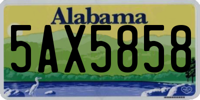 AL license plate 5AX5858