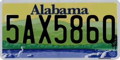 AL license plate 5AX5860