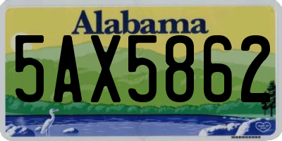 AL license plate 5AX5862