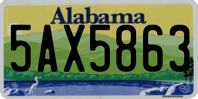 AL license plate 5AX5863