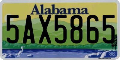AL license plate 5AX5865