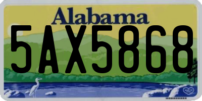 AL license plate 5AX5868