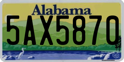 AL license plate 5AX5870