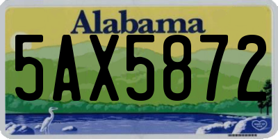 AL license plate 5AX5872