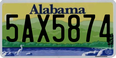 AL license plate 5AX5874