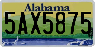 AL license plate 5AX5875