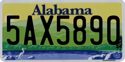 AL license plate 5AX5890